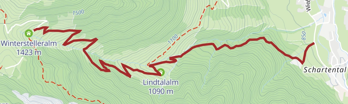 Route map: 221 | Lindtal/Winterstelleralm